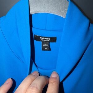 Express Bright Blue Tailored Collar Blazer